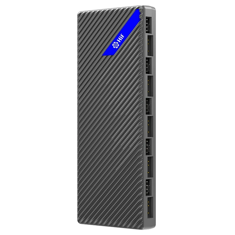 Computer ARGB Controller 5V 3Pin PWM Temperature Control Dual 10 Expansion Ports SATA Power Supply Fan Hub RGB Splitter