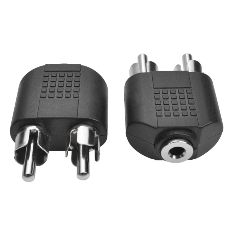 คุณภาพสูง Converter พอร์ต Aux หญิง 3.5 มม. ถึง 2RCA อะแดปเตอร์ชายชุด Dropship