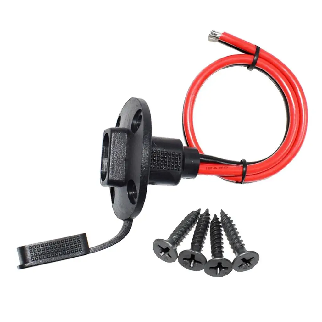 Panel Mount 30cm SAE Socket Sidewall Port Cable Battery 4 Screws