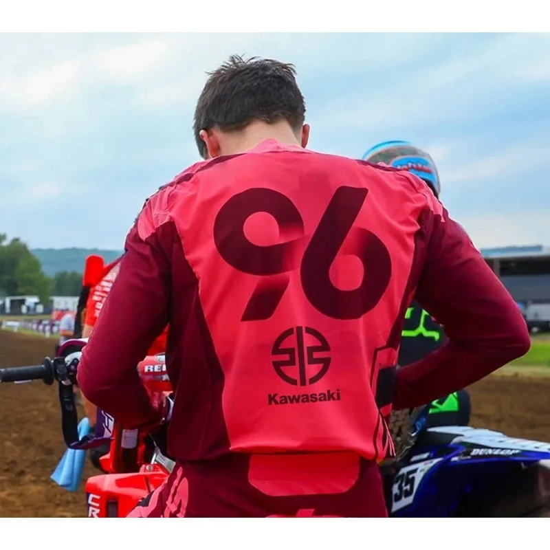 

Kawasaki Off-road Motorcycle Sport 96, цифровая мотоциклетная верхняя рубашка, мужская одежда, быстросохнущая и дышащая конструкция