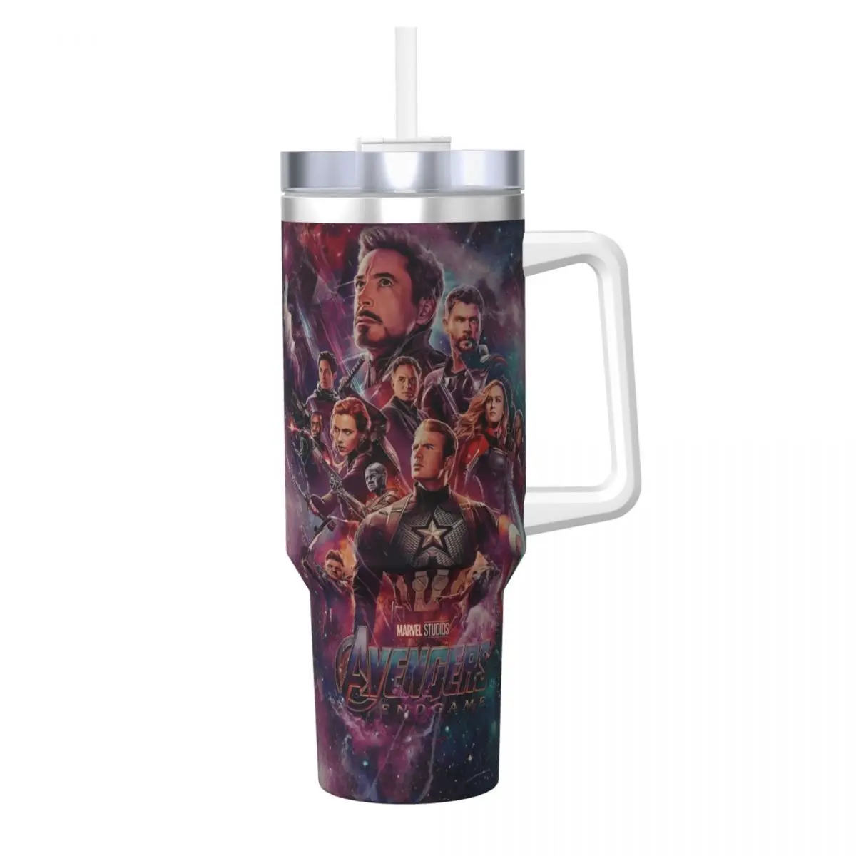 Stainless Steel Tumbler Marvel Heroes Avengers Thermal Cups Leakproof Cold and Hot Mugs Cup Beach Custom DIY Water Bottle