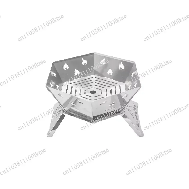 Outdoor Aluminum Alloy Hexagonal Incinerator for Portable Foldable Stainless Steel Picnic Barbecue Camping Heating