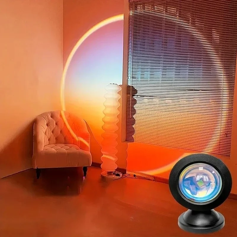 1pc-The new sunset light comes with earbuds and remote control in 16 colors Customized version