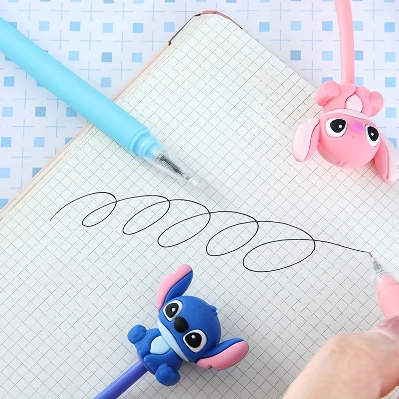 Disney 4 Pcs Stitch Cartoon Silicone Gel Pens for Student Office Writing Supplies Back To School