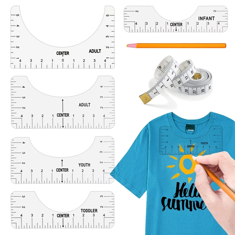 HOT SALE Tshirt Alignment Ruler, Tshirt Guide Alignment Tool, T-Shirt Craft Ruler, Tshirt Ruler Guide To Center Designs For Tool