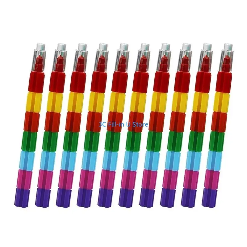 G8TA 10 PZ Pastelli Impilabili 10 Blocchi Colore Penna a Pastello Riempitivi per Sacchetti Regalo Festa Compleanno per