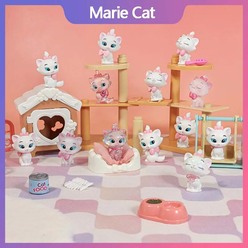 Anime MINISO Disney Marie Cat Mini Figure The-Aristocats Cute Modle Toy Anime Cartoon Doll Car Dsek Decor Collection Gift Kid