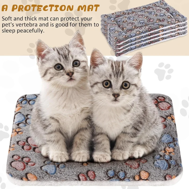 5 Pack Pet Bed Mat Ultra Soft Reversible Fleece Thickened Washable for Dog Cat Guinea Pig Hamster Small Animal 3 Sizes Crate Pad