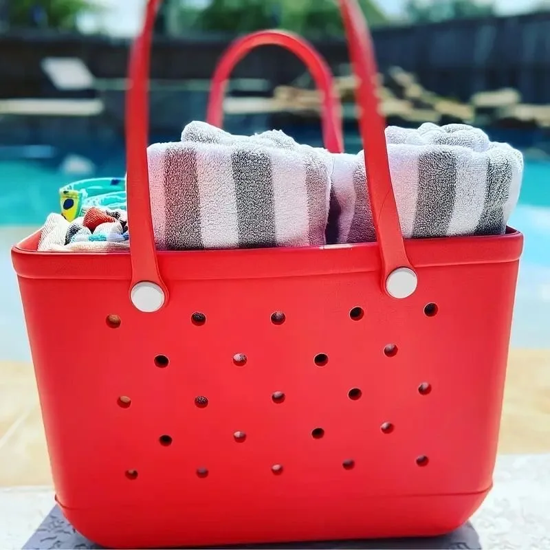 Torba plażowa XL Extra Tote Bag dla kobiet EVA Rubber Waterproof Beach Pool Storage Basket Shopping Picnic Tote Bag Travel Bags