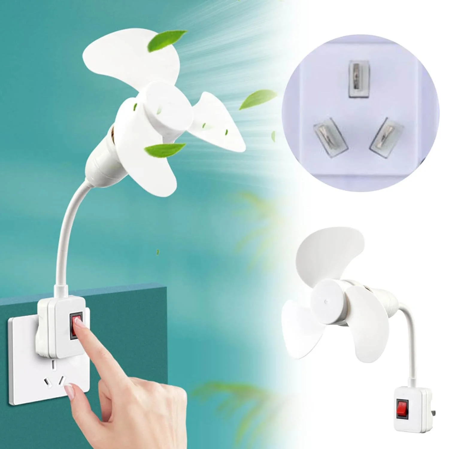 Mini Cooling Fan With E27 Screw 360°Bendable Neck Home Fan Desktop Electric Fan For Kitchen Bedroom Dormitory Study Table Fans view 2