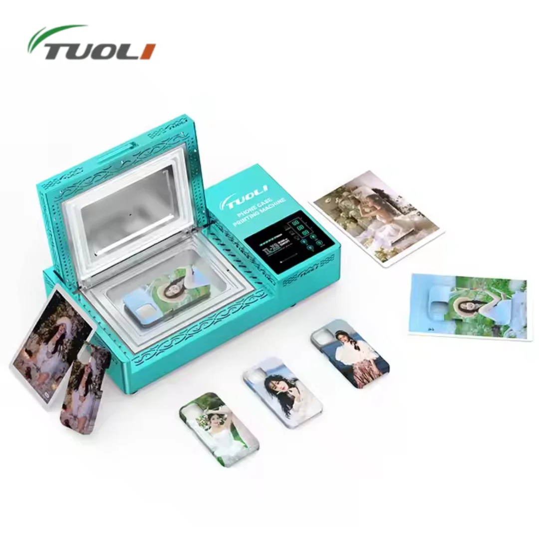 ماكينة تصنيع غطاء الهاتف المحمول المخصصة من TuoLi طابعة حافظة الهاتف المحمول ثلاثية الأبعاد للشركات الصغيرة في المنزل