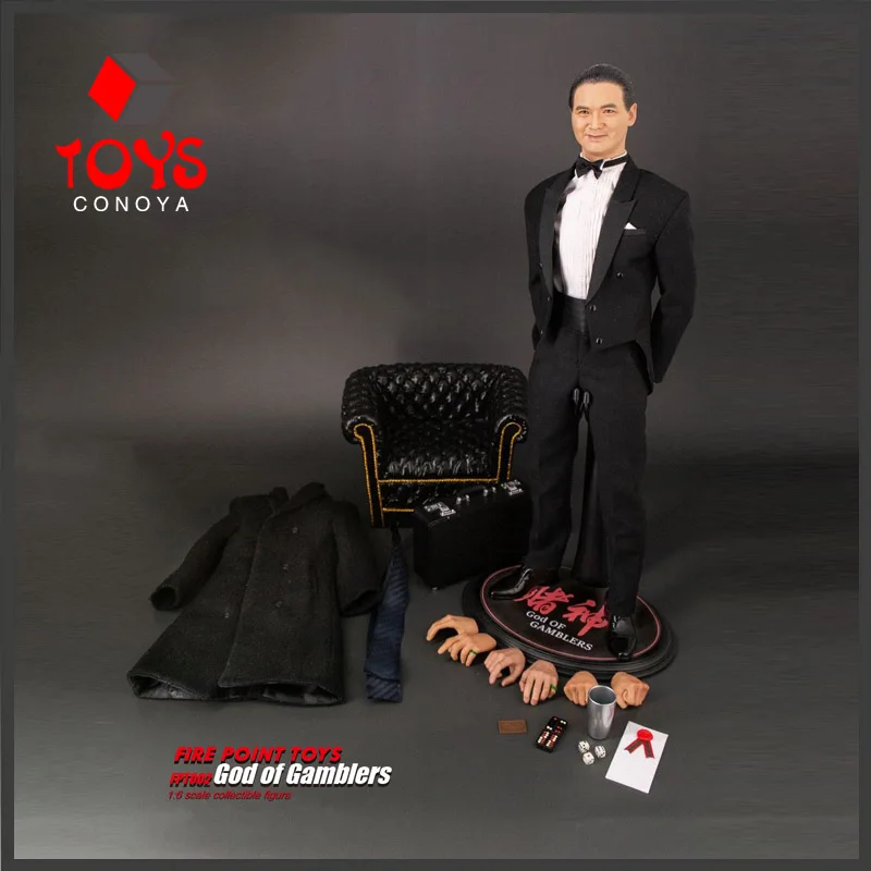 

In Stock Fire Point Toys FPT002 1/6 Scale God Of Gamblers Chow Yun fat Poker Expert Full Set 12" Action Figure Body Toys