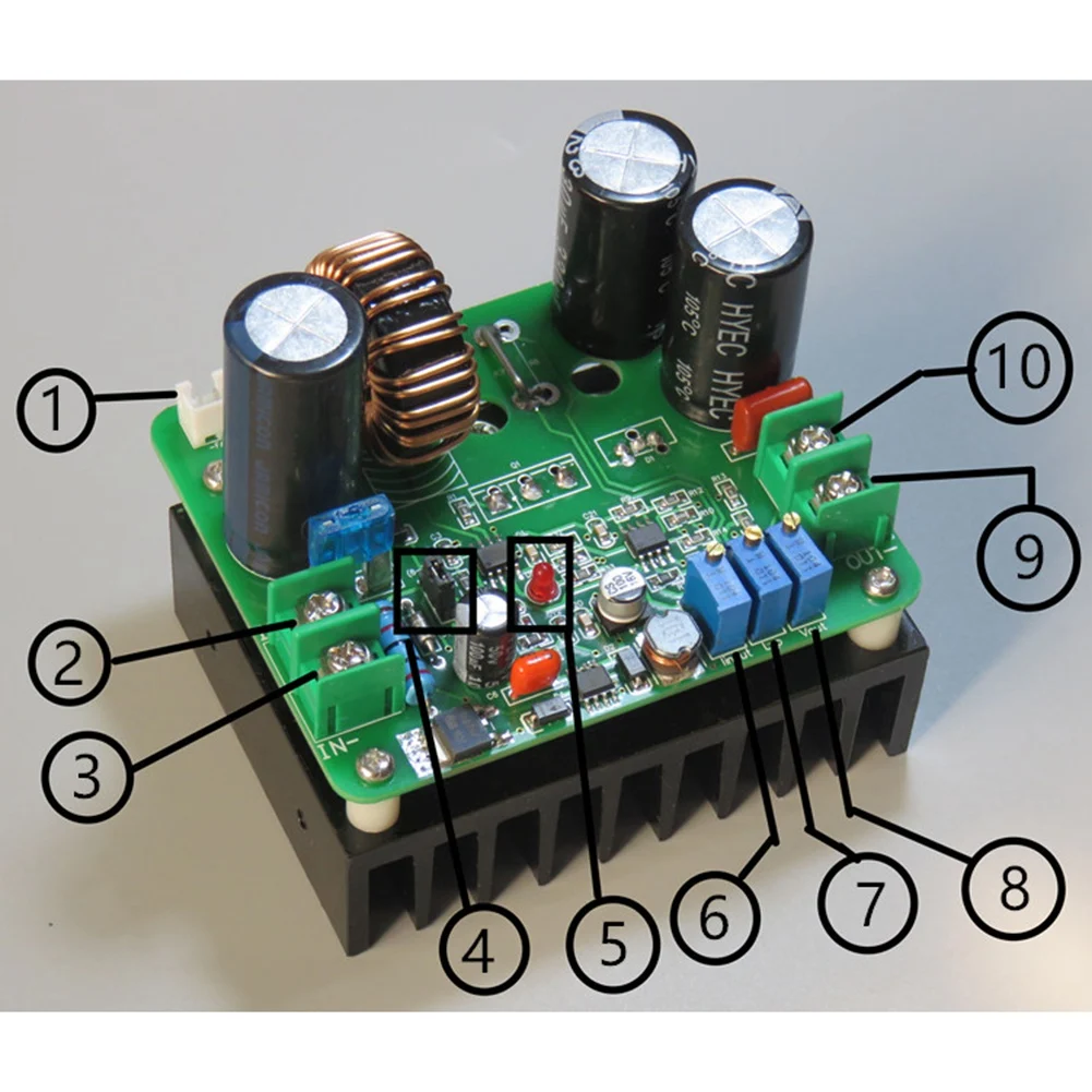 Módulo de fuente de alimentación ajustable de alta potencia, convertidor de impulso de corriente constante regulado, BT900W, DC-DC, 8V-60V a 12V-130V, 15A