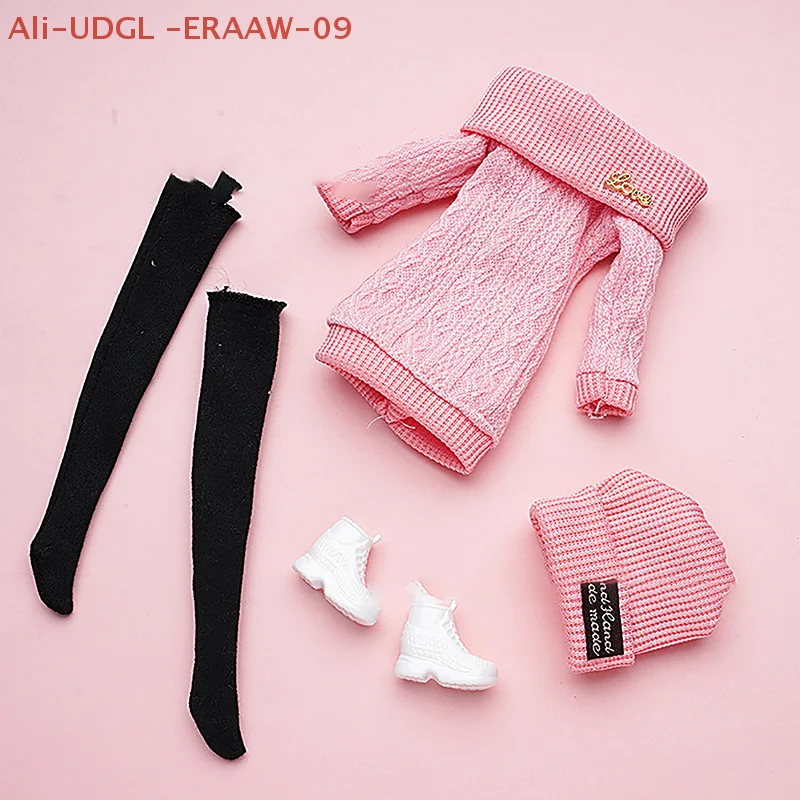 1 set 30 cm poppenkleertjes pak aankleden accessoires trui hoed kousen pak meisje speelhuis speelgoed