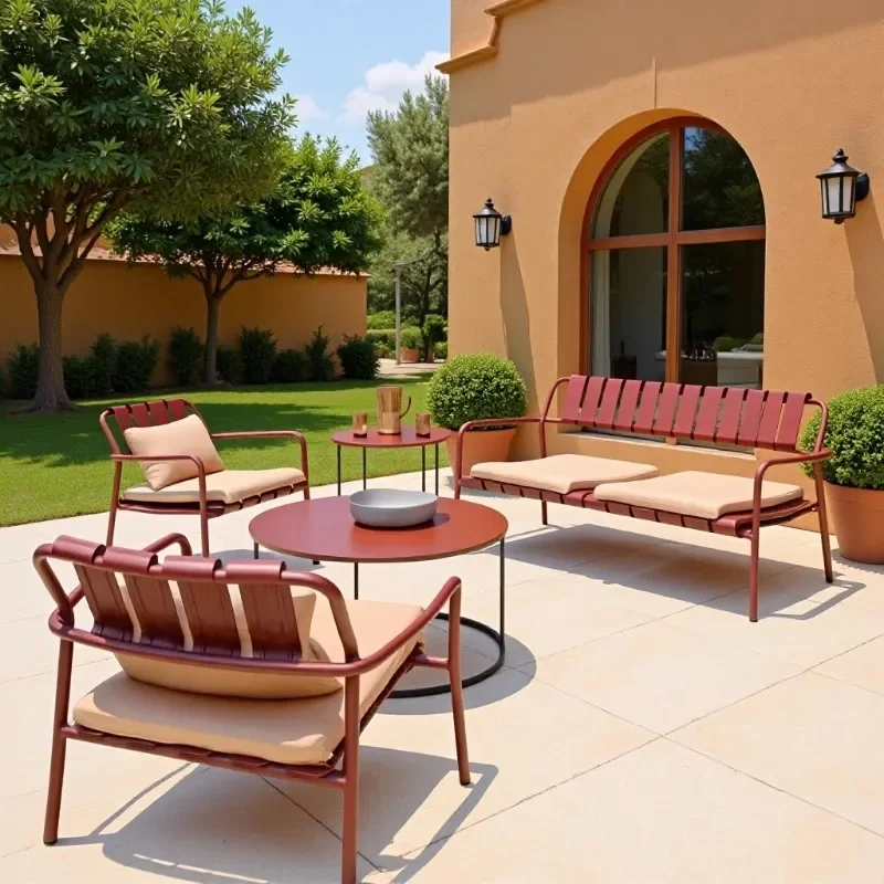 Modern Outdoor Cafe Leisure Chair and Table Set for Balcony Courtyard Milk Tea Shop Negotiation Dining Furniture