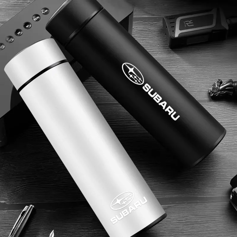 500ml Car Smart Thermos Mug Stainless Steel Insulated Water Bottle For Subaru Impreza Legacy Outback WRX STI BRZ Forester Levorg