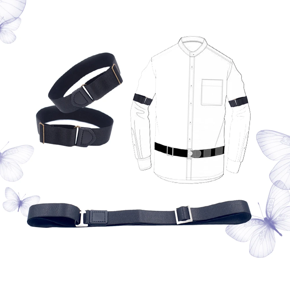 

Unisex Shirt Stay Belt Anti Slip Wrinkle Resistant Armband Adjustable Locking Clip Durable Premium Gift For Friends Costume