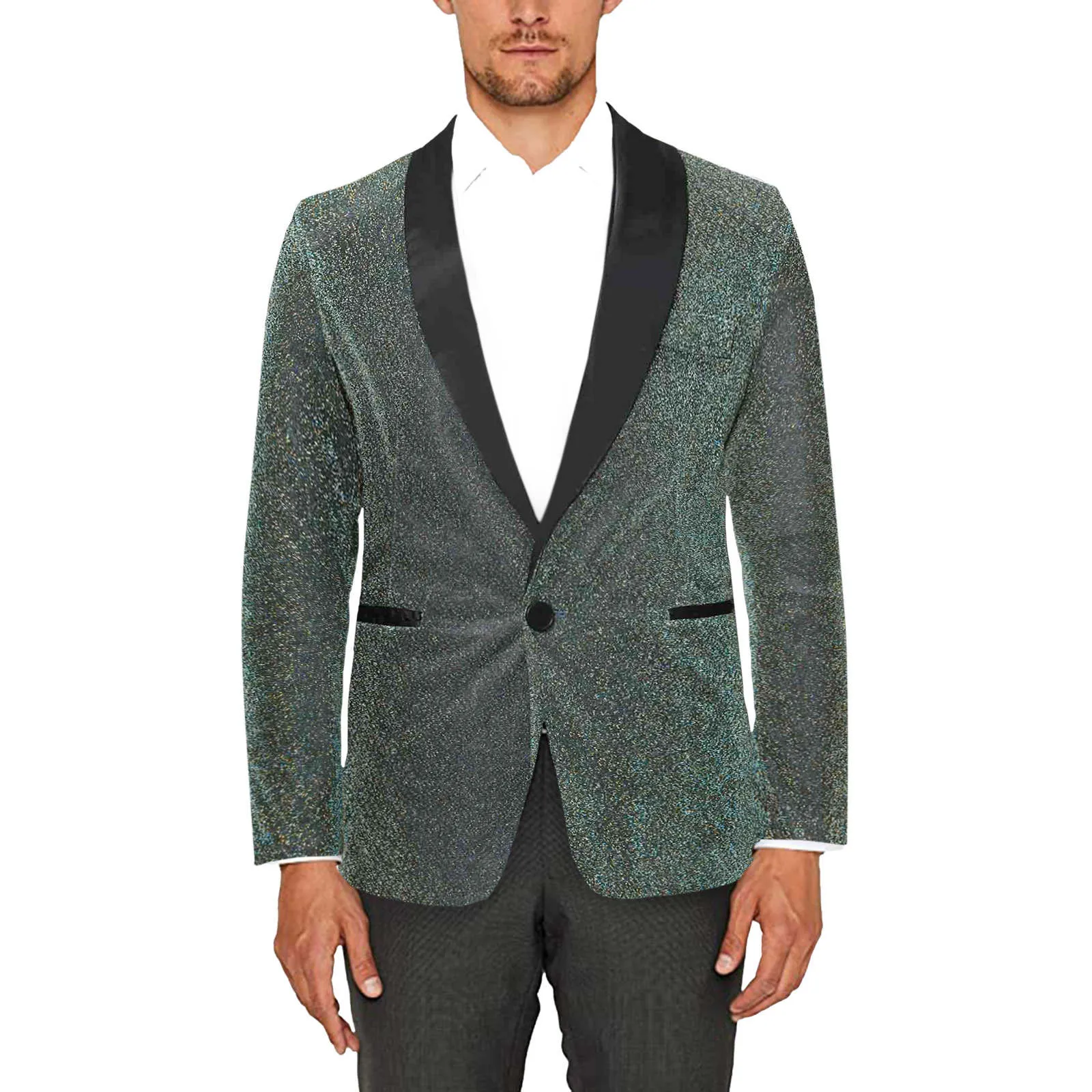 Men Sequins Blazer Designs Plus Size Slim Fit Solid Color Velvet Sequined Blazers Jacket DJ Club Stage Party Wedding Clothes