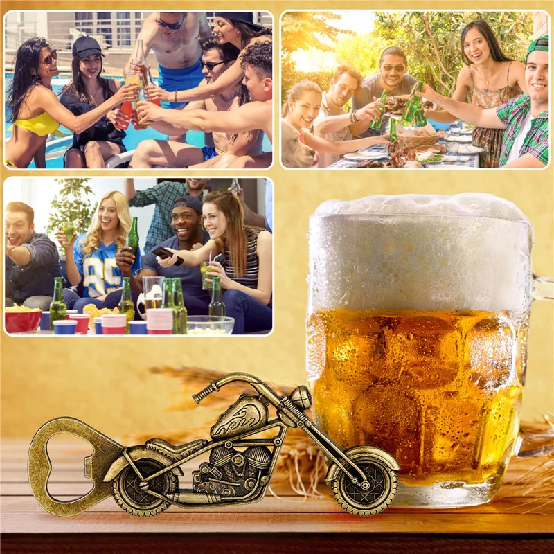 Portable Motorcycle Design Metal Bottle Opener Beer Corkscrew Outdoor Camping Party Club Openers Gadget Wedding Barware Gift Set