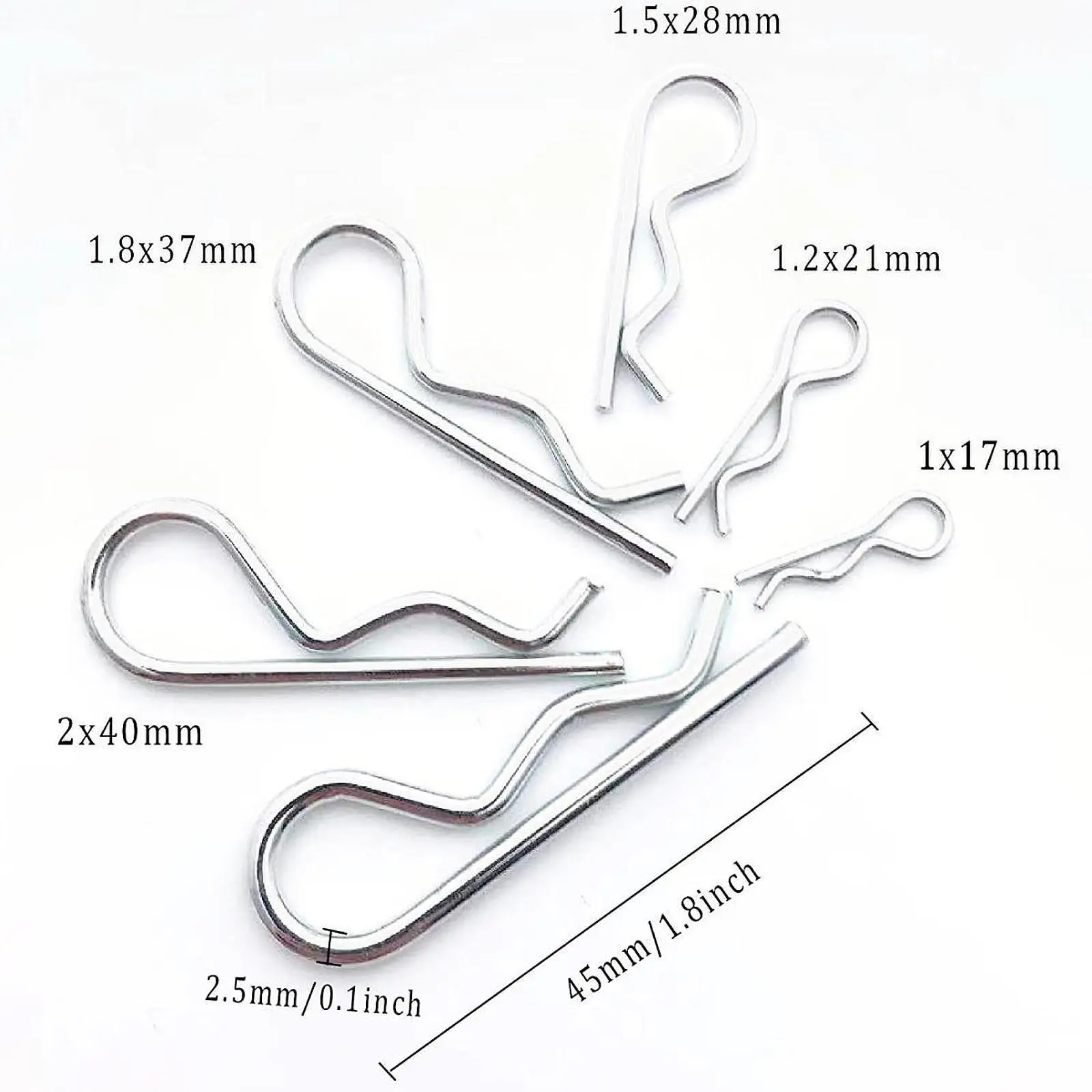 125Pcs Cotter Hairpin Assortment Kit Replacement with Storage Box Fastener for Truck Repair Retaining Mechanics Tillage Machine