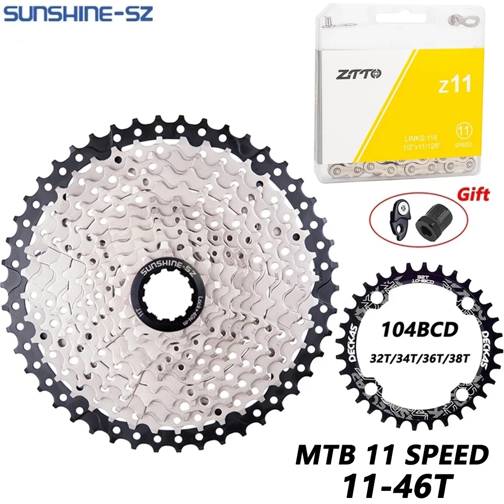 

Bike 11 Speed 11-46T Cassette 11S 11-46T Freewheel K7 MTB Sprocket 11V 11 Chain For M9000 XT SLX R GX X1 XO Mountain Bike parts