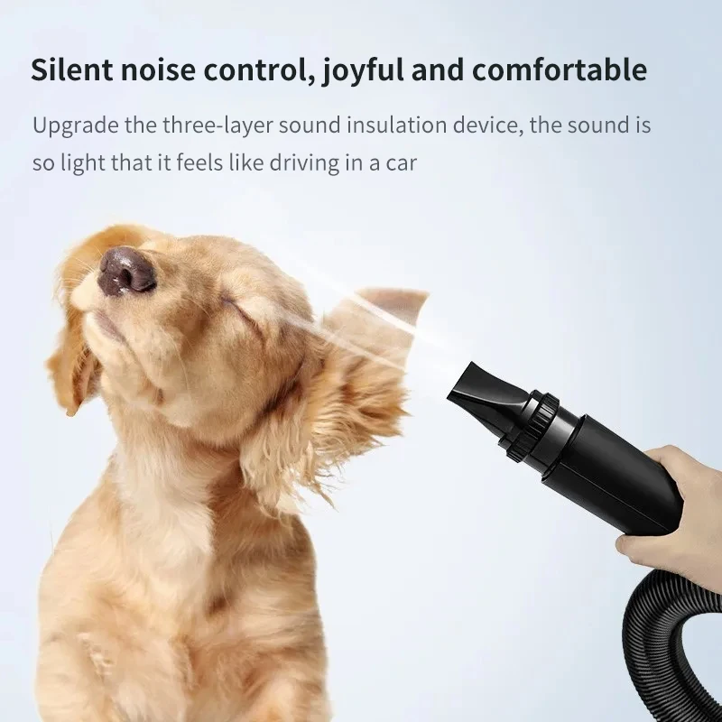 Professional Power Hair Dryer for Dogs, Negative Ion Animal Hair Dryer, Silent, High Velocity, Pet Dog, 2200W