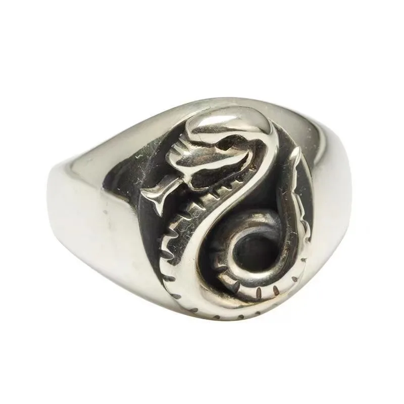 Draco Malfoy Family Emblem Snake Court Ring Pure Blood ovale Retro Smooth Snake Ring