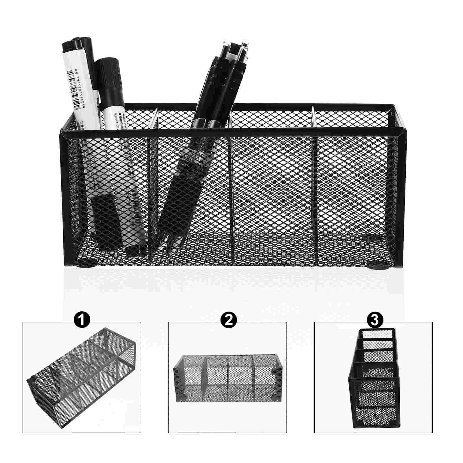 Porte-stylo à quatre grilles en fer forgé, poubelle de bureau, évaluation du stockage de bureau