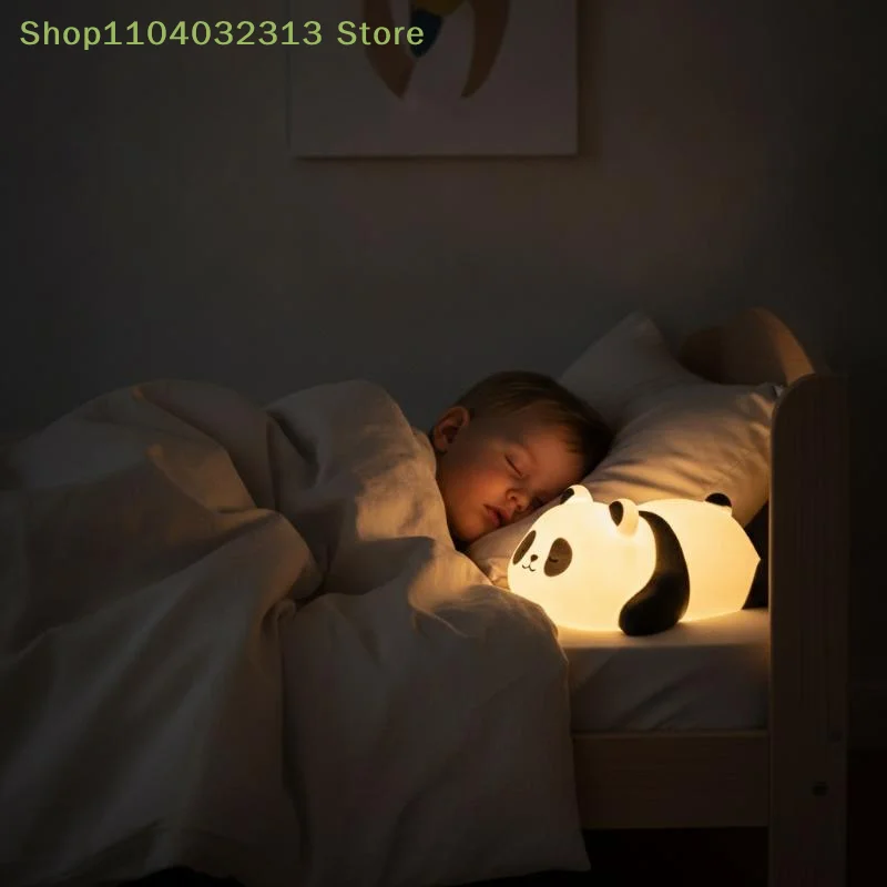 petiteLED Panda Cute Night Light BPA Free Soft Touch Dimmable Bedside Lamp for Baby Nursery Birthday Giftaccessories