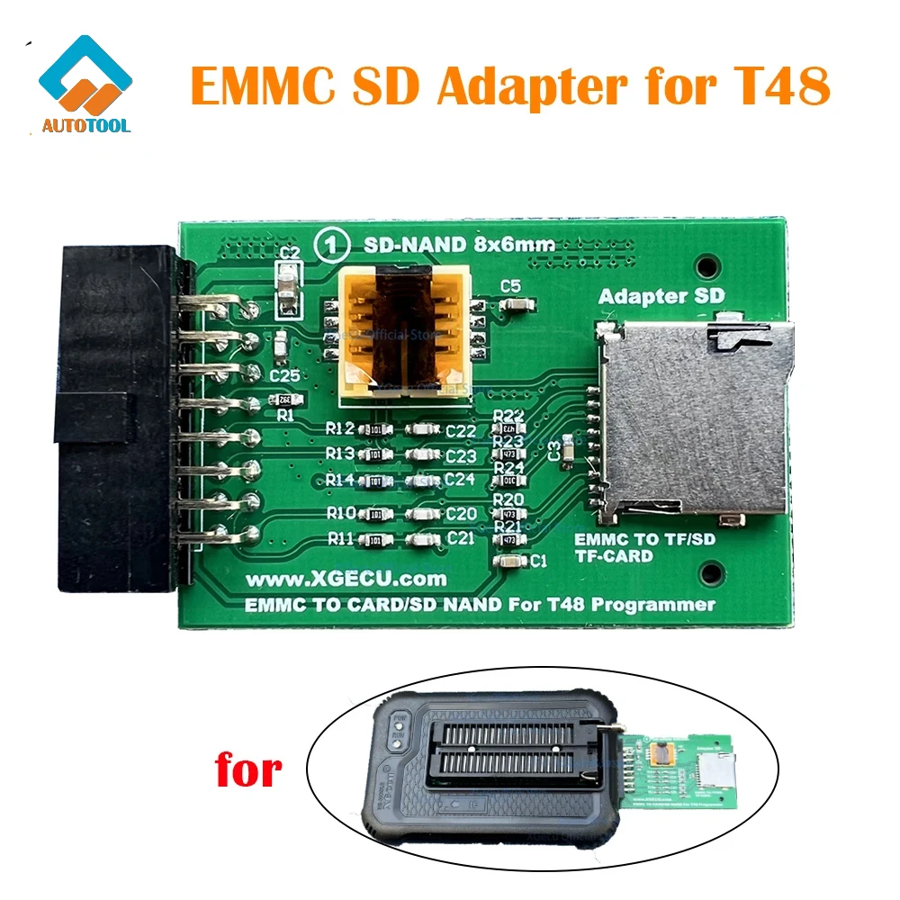 XGECU EMMC SD Adapter Can Only Work on XGecu T48 Progammer Support Reading Writing SD / TF Card EMMC Chip Eeprom