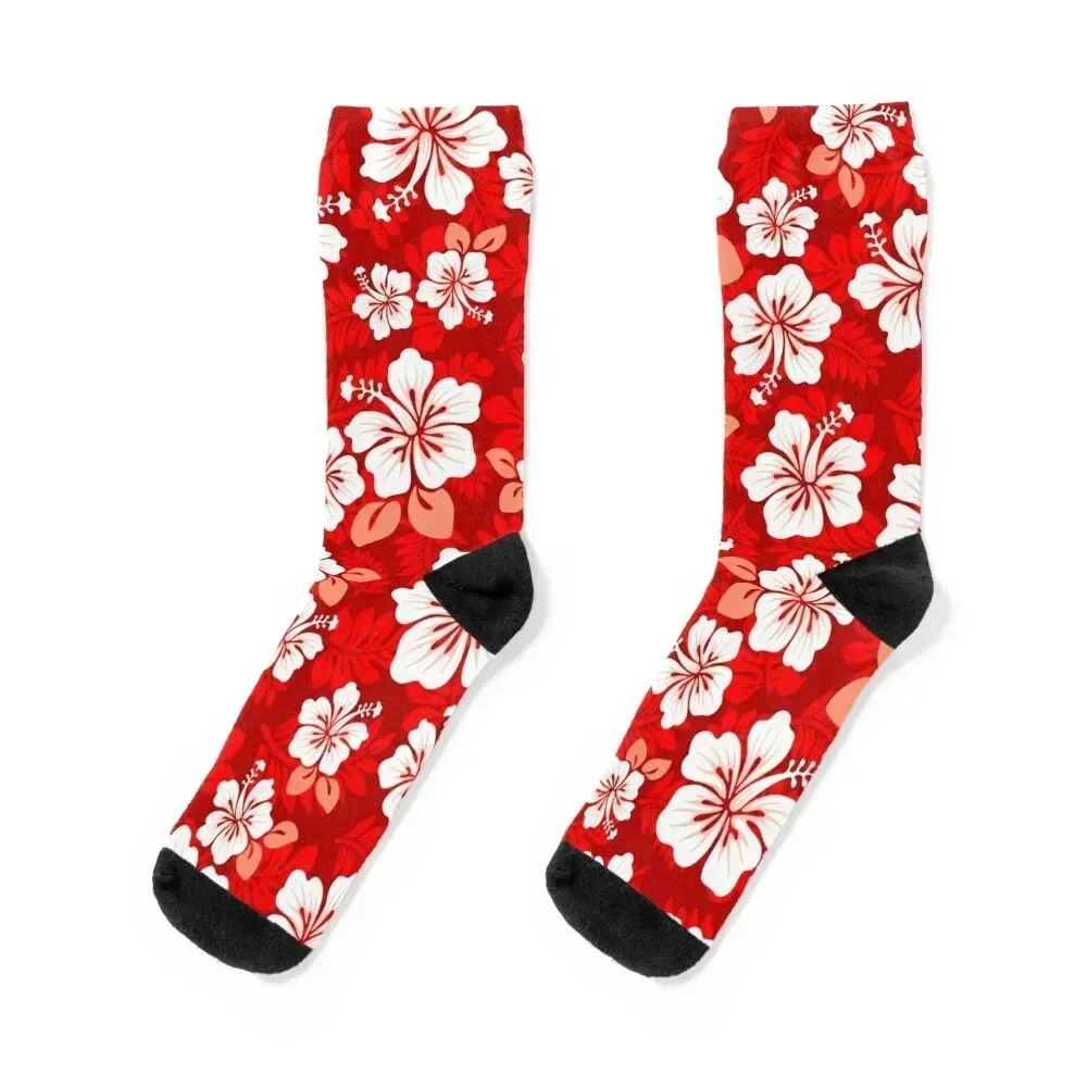 

Hawaiian Aloha Shirt Pattern — Red Socks Climbing bright garter Socks Women Men's