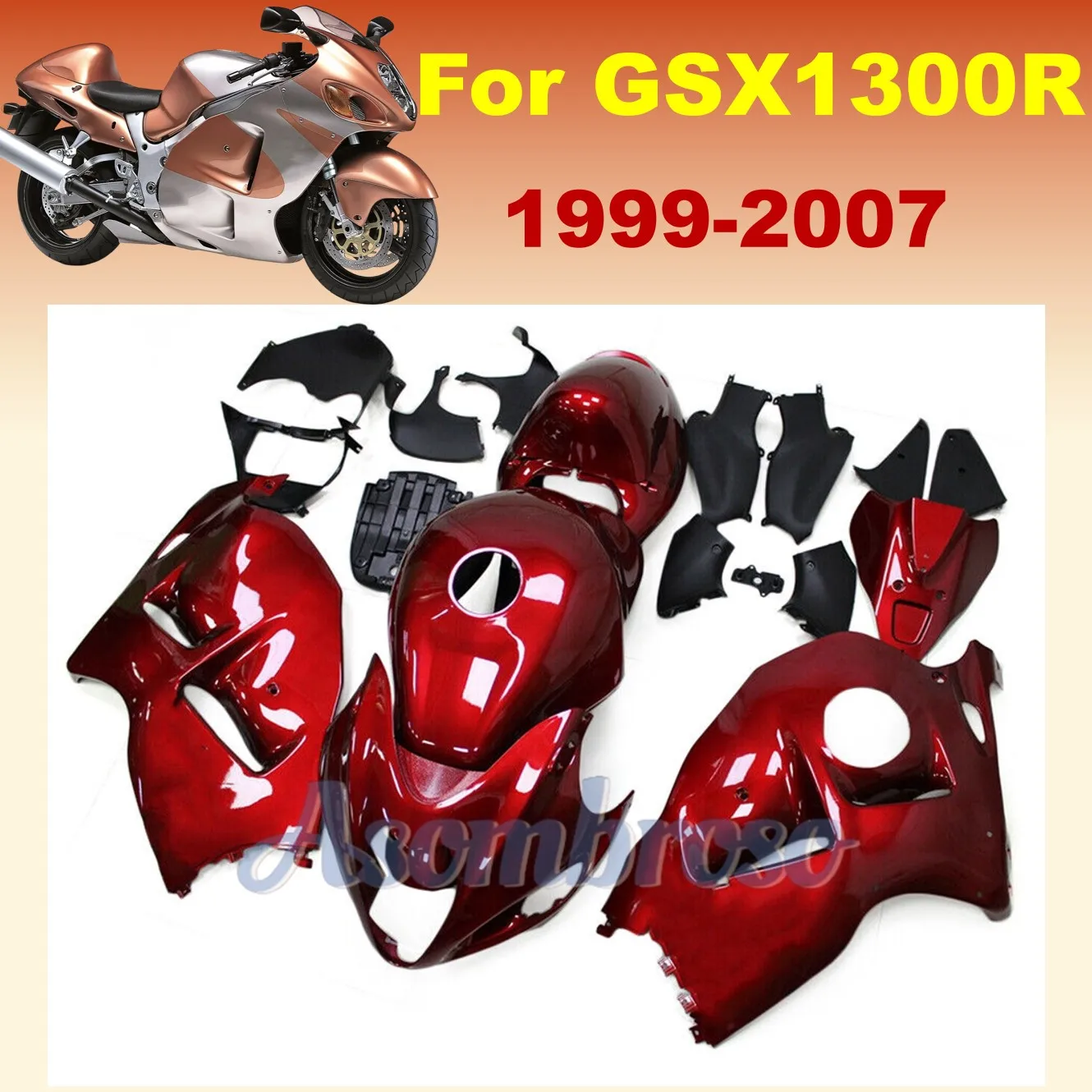 Fairing Kit Panels For Hayabusa GSXR1300 2007 Wine Red ABS Plastic Bodywork GSX1300R 2006 2005 2000 1999 2002 2003