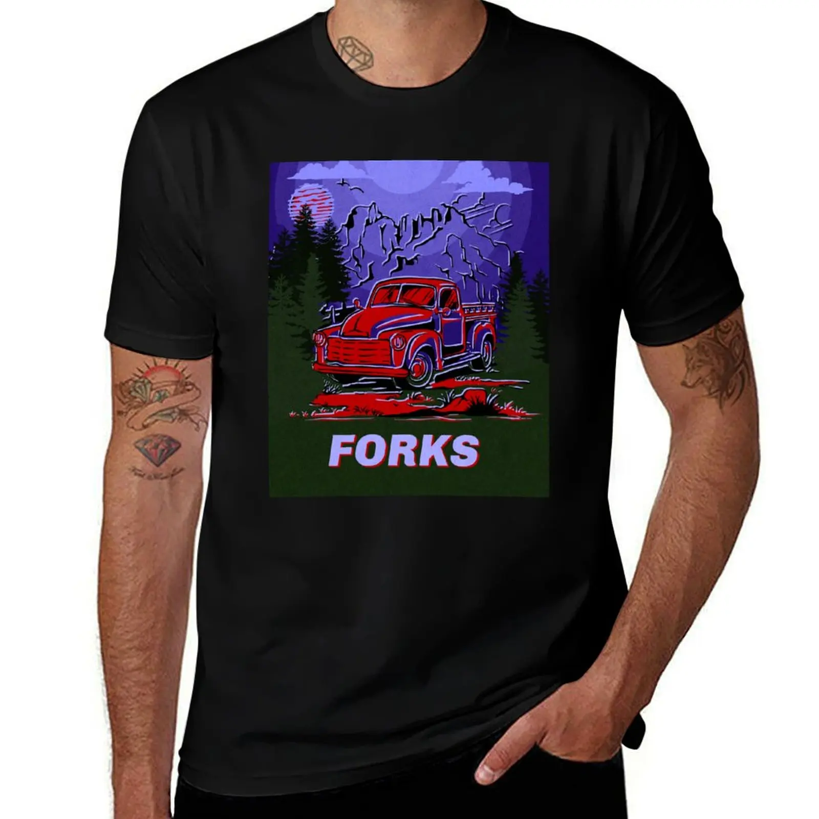 Forks Washington T-Shirt Casual Pattern Print Tee Shirt T-Shirt