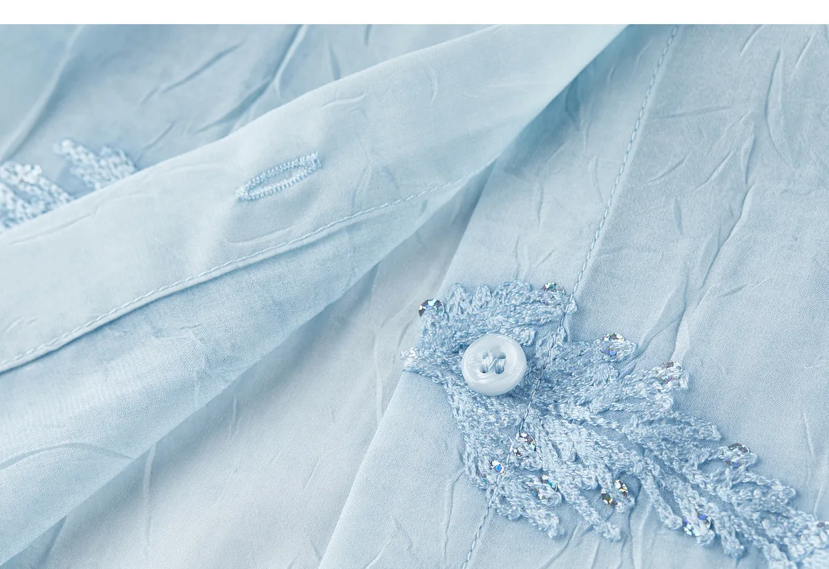 SENTUBILA Elegantes besticktes 3-teiliges Damen-Set, bestehend aus einem Oberteil mit Perlenbesatz und Rundhalsausschnitt, einem einfarbigen Camisole und einem A-Linien-Rock, lockeres Outfit 162ZK4843 – Detail 28