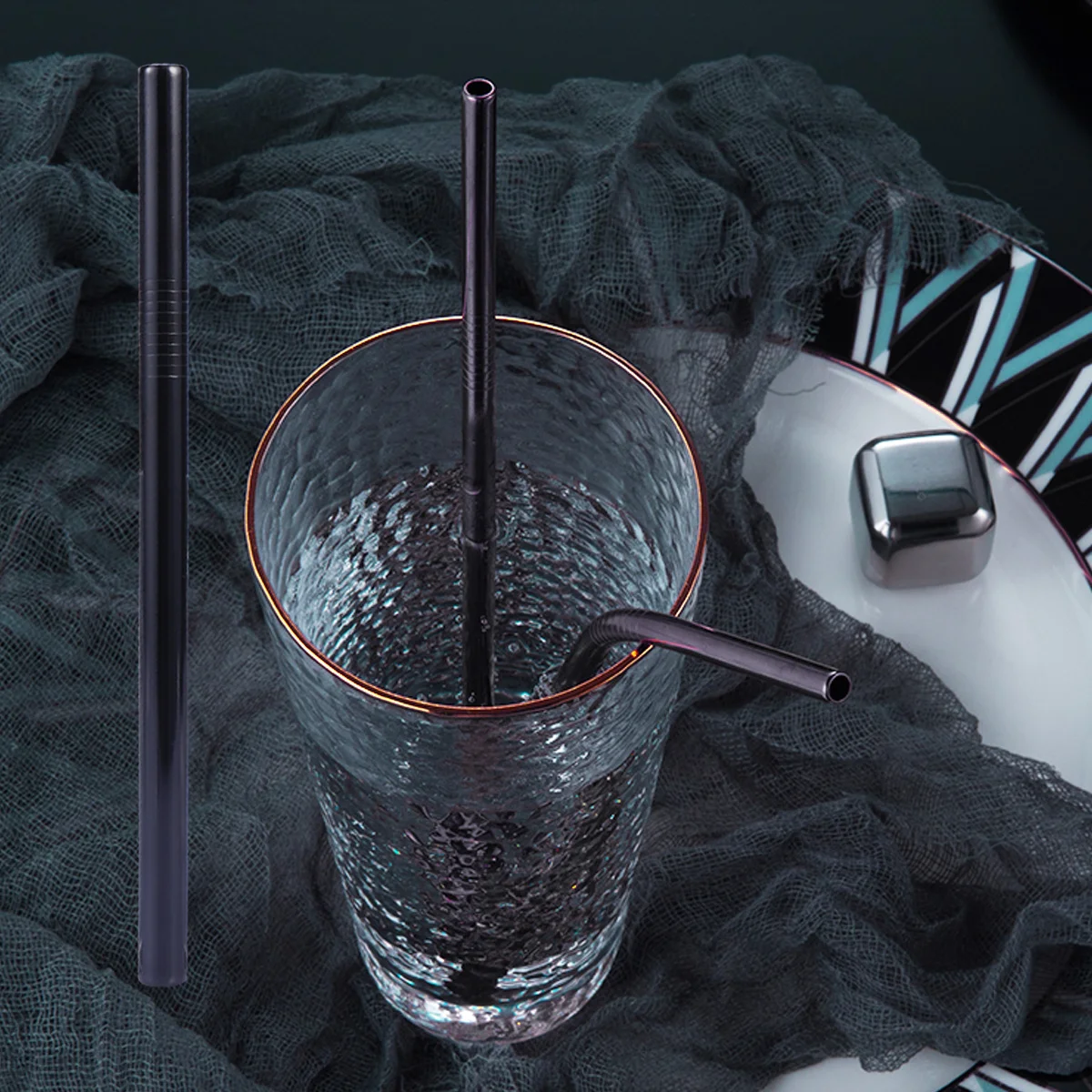 

1 .5X1.2Cm Stainless Steel Drinking Straw Reusable Straight Straw For Tumblers Rust Resistant Corrosion Proof Bar Kitchen