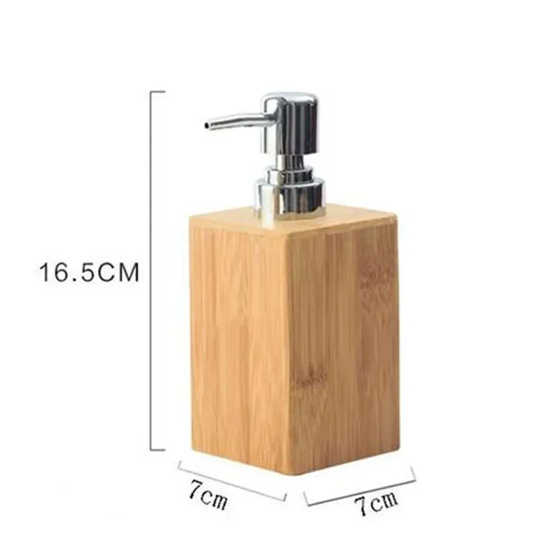 Soap Dispenser Lotion Shampoo Dispenser Bottle Holder Bathroom Kitchen Bamboo Liquid Hand Soap Dispenser Pump 230mL