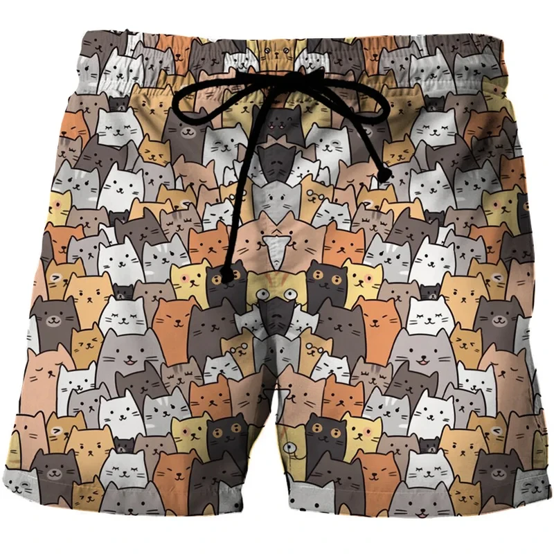 3D Cats Print Shorts Men Women Kid Fashion Y2k Leisure Oversize Short Pants Summer Cool Mens Swim Short Sport Beach Shorts