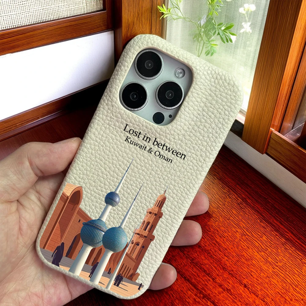 

Kuwait Qatar phone case for iphone 16 15 14 plus 13 12 11 pro max cover Luxury Anti drop funda city landmarks cases carcasa