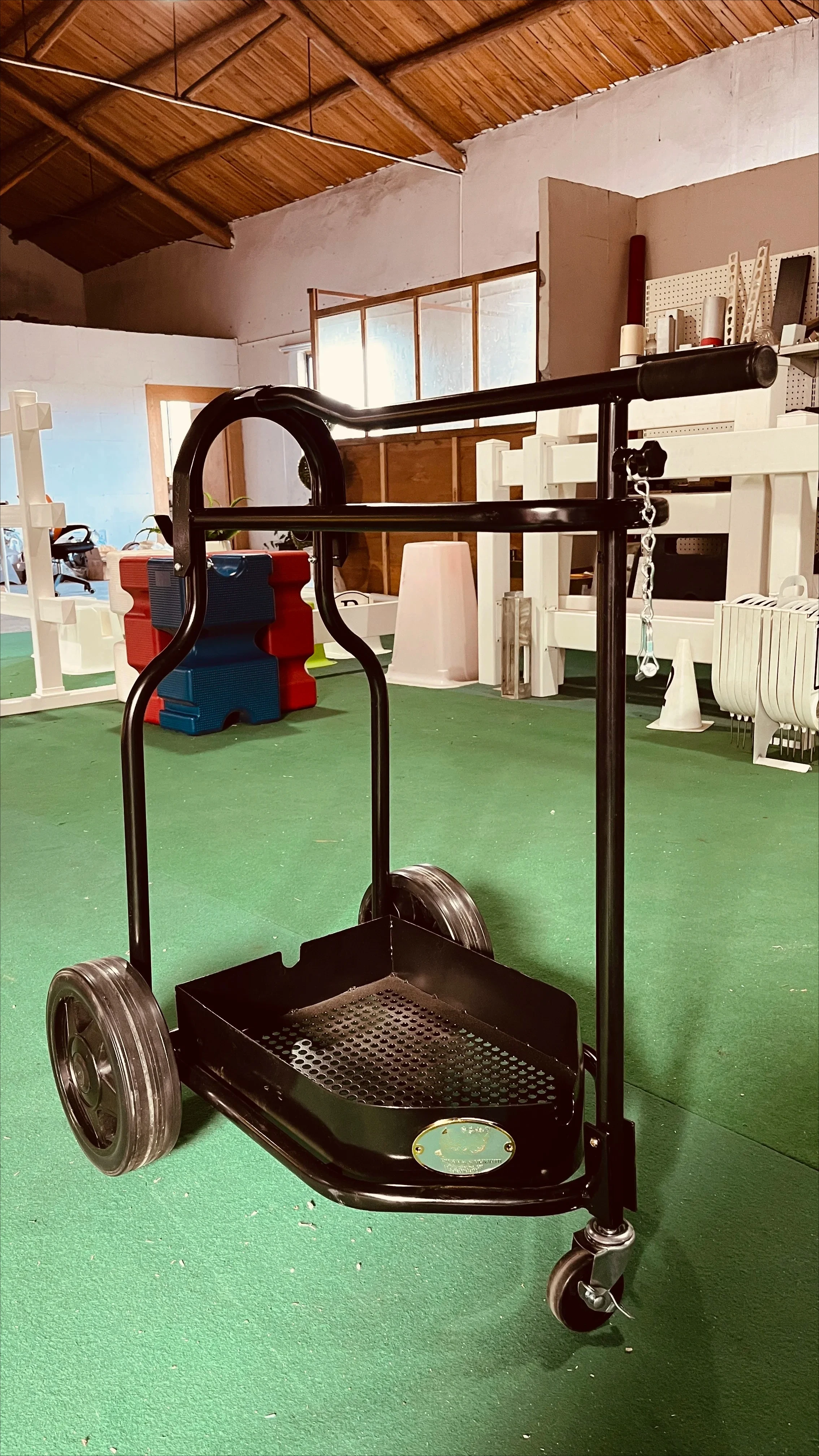 Foldable Saddle Trolley Mobile Saddle Rack with 10 Inch Wheels Equestrian Products