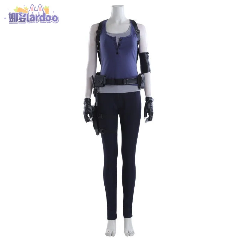 Game Jill Valentine Cosplay RE 3 Costume Women's Top Pants Suit Shoulder Bag Straps Accessories Halloween Carnival Outfit