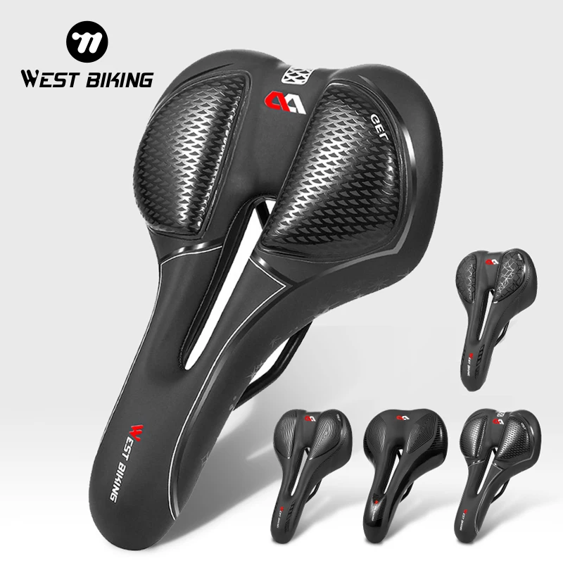 

WEST BIKING Bicycle Seat Saddle MTB Road Bike Saddle Mountain Bike Racing Saddle PU Breathable Soft Seat Ergonomic Cushion