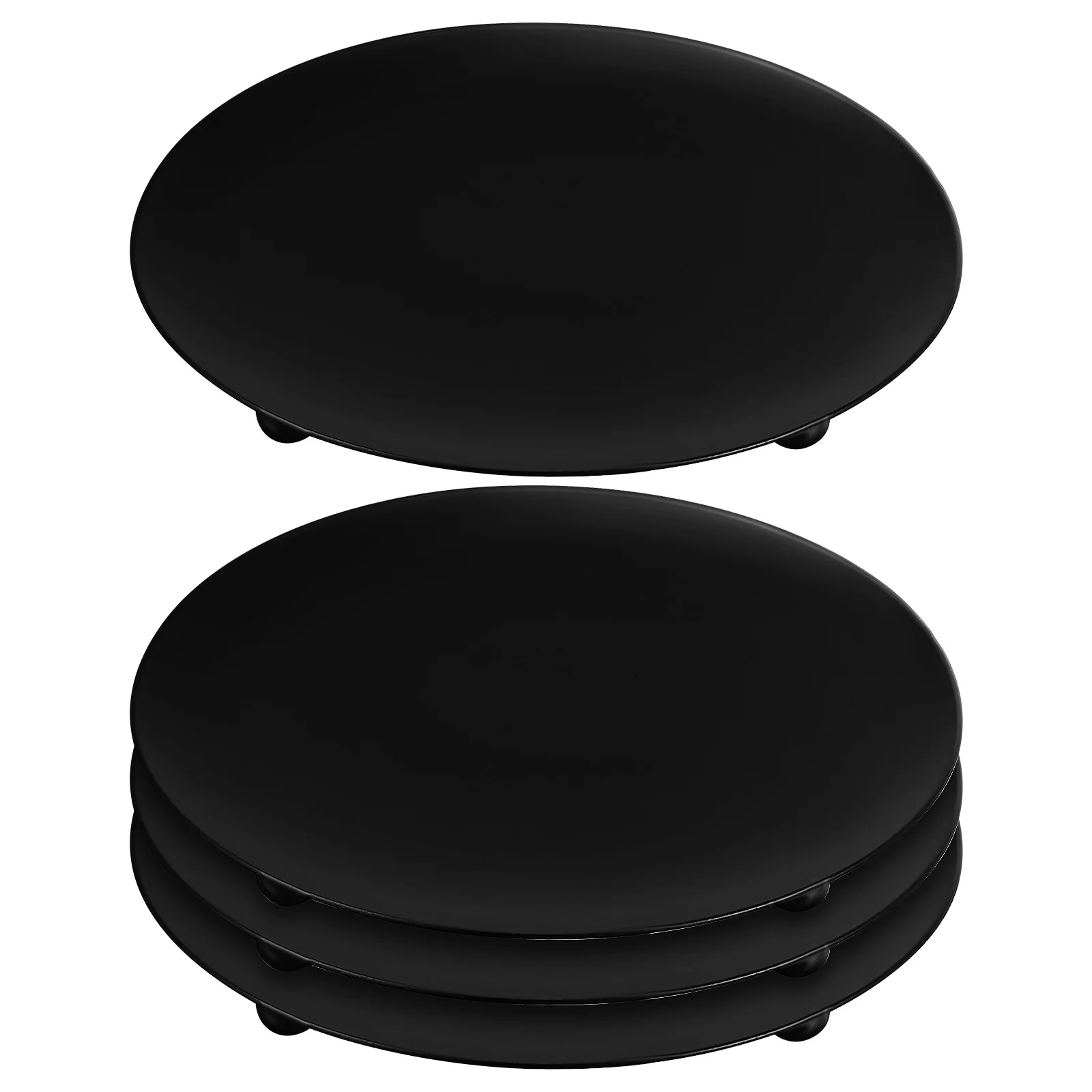 

4Pcs Iron Holder Round Disc Minimalist Design for Home Living Room Coffee Shop Decorative Plates Sturdy