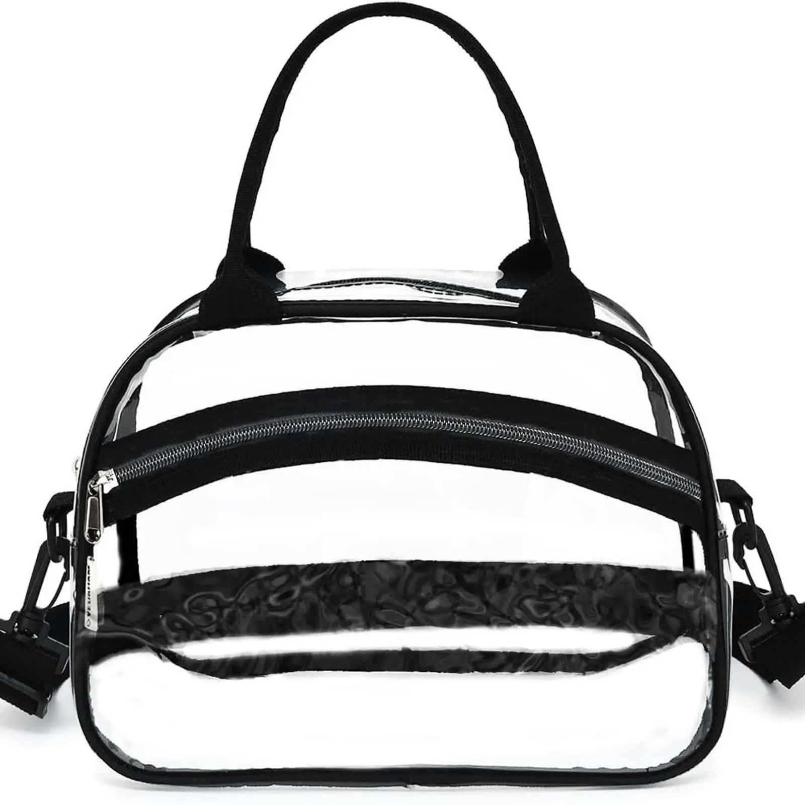 Transparent Shoulder Bag Crossbody with Front Pocket Waterproof Large Clear Purse Handbag for Hiking Outdoor Stadium Events