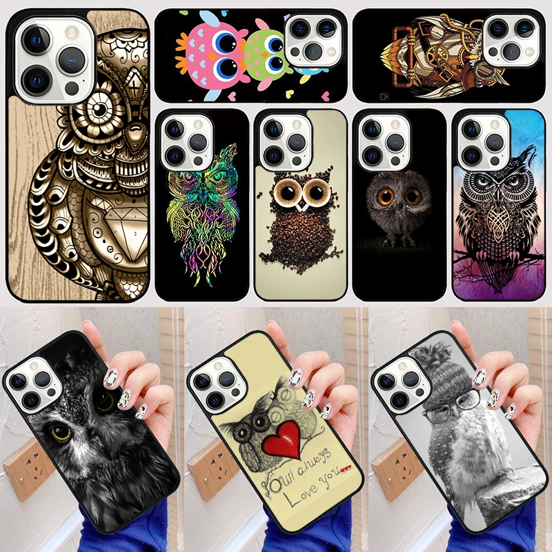 Owl bird clockwork pretty steampunk Phone Case Back Cover for iPhone 16 15 SE2020 14 13 11 12 Pro Max mini XS XR X Plus Coque