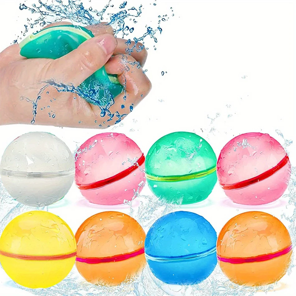 30pcs Magnetic Reusable Water Balloons Self Closing Splash Water Balls Bombs Beach Pool Waterballoons Summer Toys For Kids