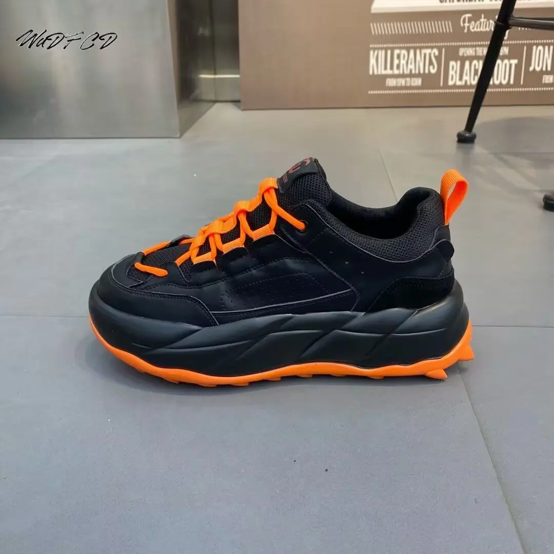 Luxury Chunky Sneaker Men Soft Sole Designer Running Shoe Fashion Casual Secondary Leather Upper Height Increased Platform Shoes