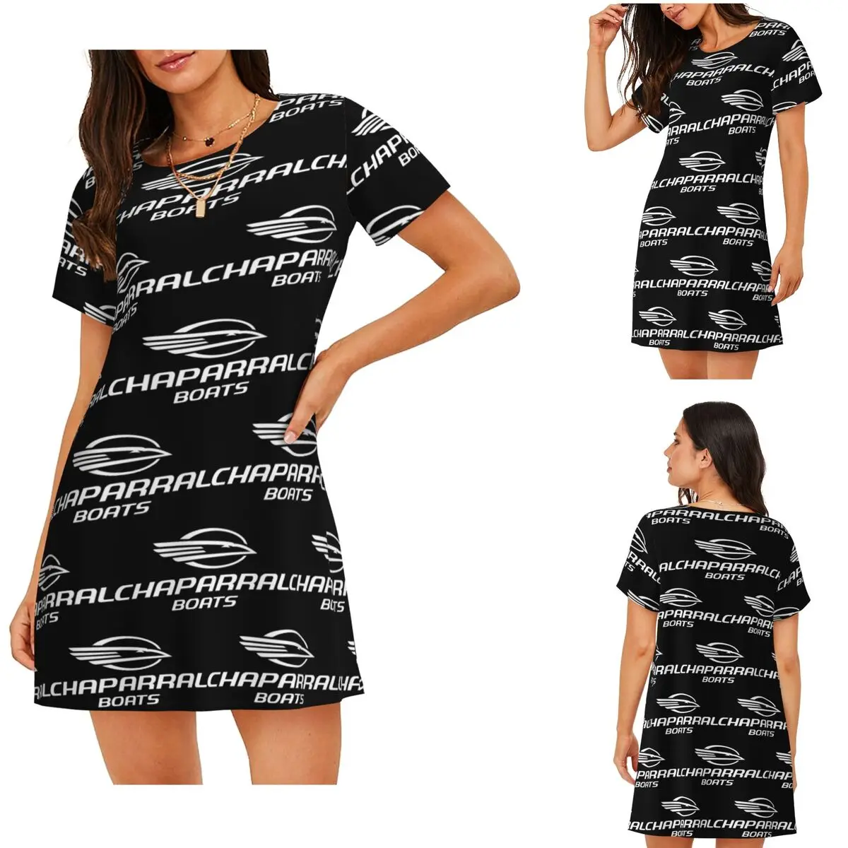 Custom Chaparral Boats Logo POCKET SIDE Short Sleeves Nightdress For Sleepshirts Women Short Sleeve Nightgowns Soft Pajama Dress