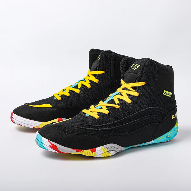 

Новые кроссовки KAIMATE для мальчиков и девочек, маленькие размеры 32-38, профессиональные боксерские и борцовские кроссовки средней высоты, нескользящие, для тренировок в зале