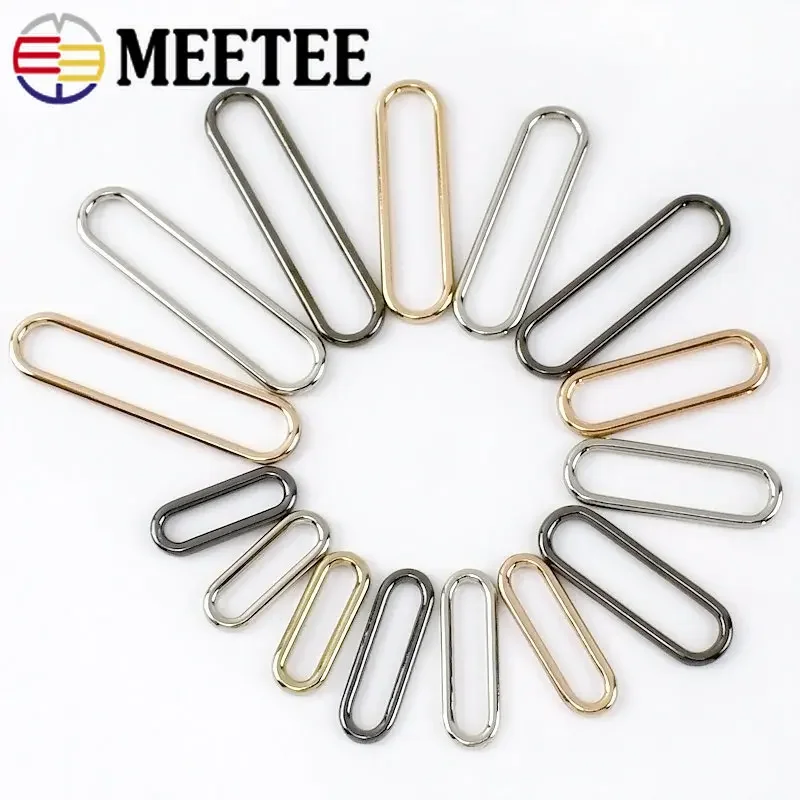 10Pcs 15-60mm Metal Ring Buckles for Bag Strap Oval O Rings Clasp Webbing Loops Dog Chain Hooks Adjuster DIY Accessories