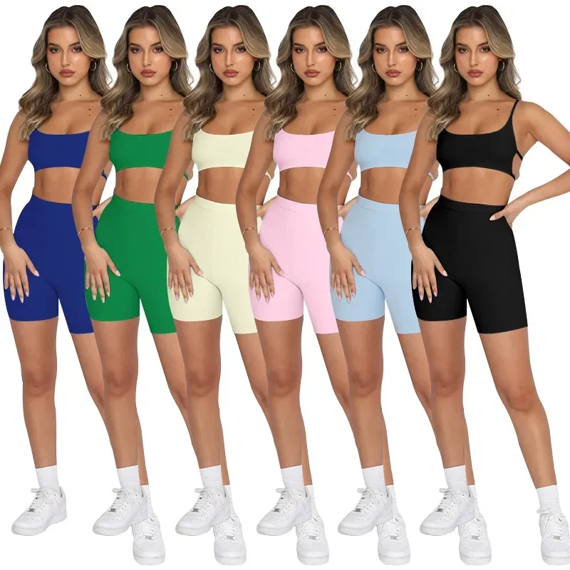 Summer new style halter top women\'s fashionable sports shorts set